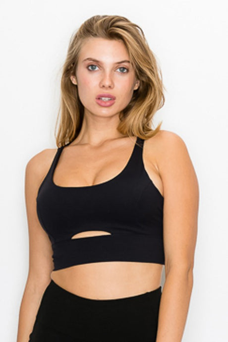 Cross Back Front Slit Sports Bra king-general-store-5710.myshopify.com