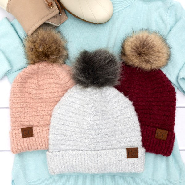 CC Ultra Soft Fur Pom Beanie king-general-store-5710.myshopify.com