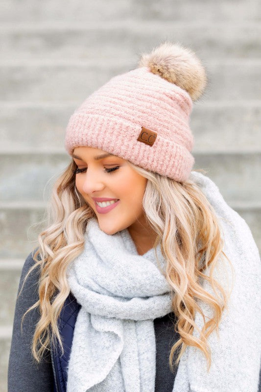 CC Ultra Soft Fur Pom Beanie king-general-store-5710.myshopify.com