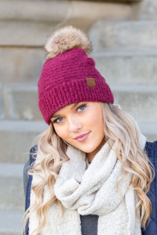 CC Ultra Soft Fur Pom Beanie king-general-store-5710.myshopify.com