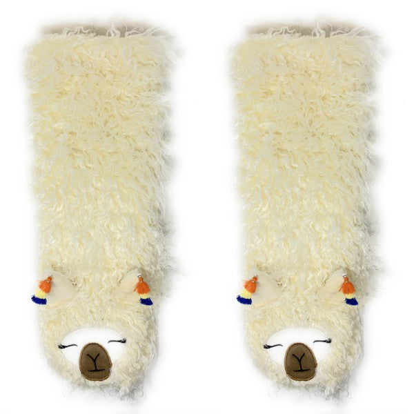 Llama Llama - Women's House Sherpa Slipper Socks king-general-store-5710.myshopify.com