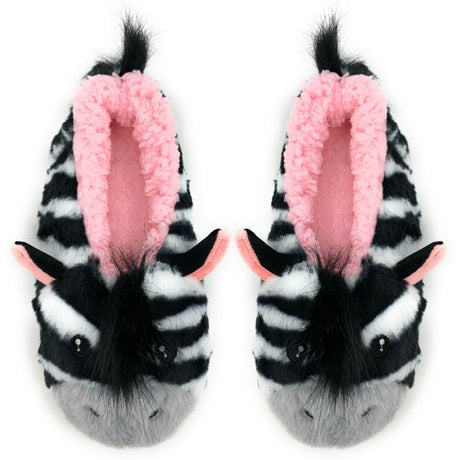 ZZ Zebra - Women's Fluffy Animal House Slippers king-general-store-5710.myshopify.com