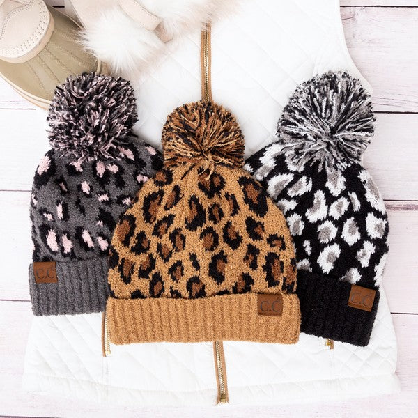 CC Leopard Pom Beanie king-general-store-5710.myshopify.com