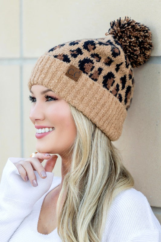 CC Leopard Pom Beanie king-general-store-5710.myshopify.com