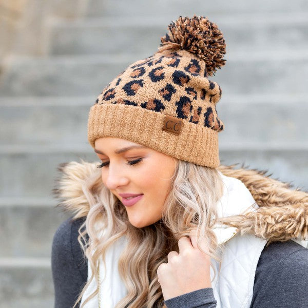 CC Leopard Pom Beanie king-general-store-5710.myshopify.com