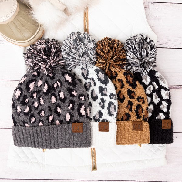 CC Leopard Pom Beanie king-general-store-5710.myshopify.com