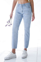 Button Up High Rise Premium Boyfriend Jeans