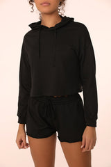 French Terry Cropped Hoodie