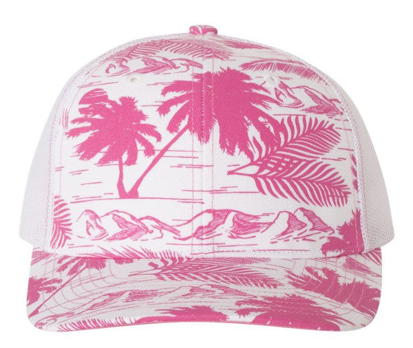 Bare Feet Only Pink Island Print Trucker hat king-general-store-5710.myshopify.com