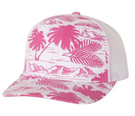 Bare Feet Only Pink Island Print Trucker hat king-general-store-5710.myshopify.com
