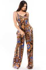 Blue Floral Scoop Back Pant Style Jumpsuit king-general-store-5710.myshopify.com