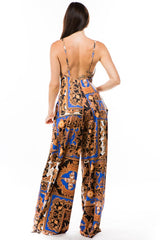 Blue Floral Scoop Back Pant Style Jumpsuit king-general-store-5710.myshopify.com