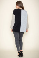 Plus Color Block Knit Cardigan king-general-store-5710.myshopify.com