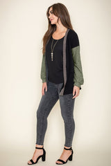 Plus Color Block Knit Cardigan king-general-store-5710.myshopify.com