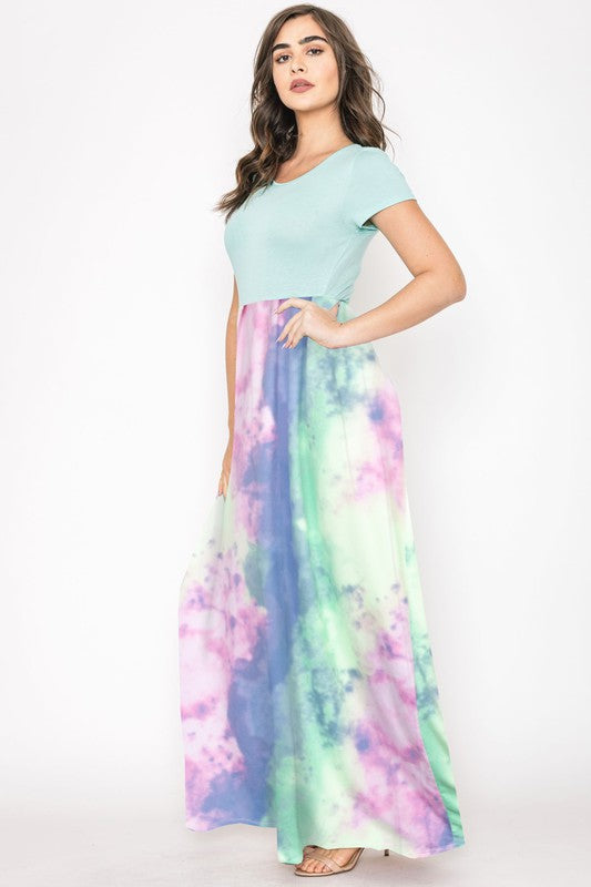 Two Tone Tie Dye Maxi Dress king-general-store-5710.myshopify.com