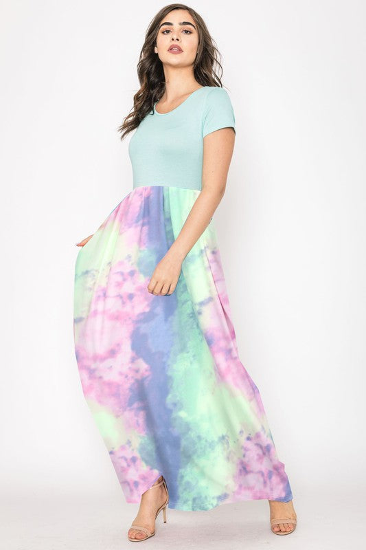 Two Tone Tie Dye Maxi Dress king-general-store-5710.myshopify.com