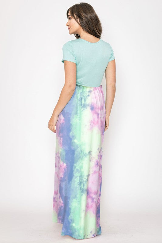 Two Tone Tie Dye Maxi Dress king-general-store-5710.myshopify.com