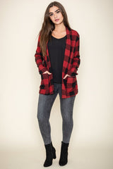 Checkered Elbow Patch Cardigan king-general-store-5710.myshopify.com