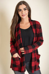 Checkered Elbow Patch Cardigan king-general-store-5710.myshopify.com