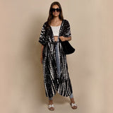 Black & White Waist Belt Kimono king-general-store-5710.myshopify.com