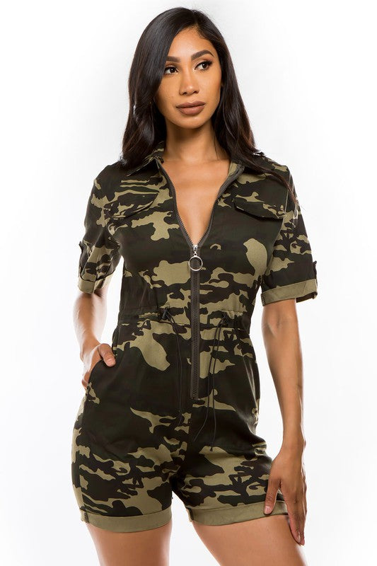 Camouflage Front Zipper Romper king-general-store-5710.myshopify.com