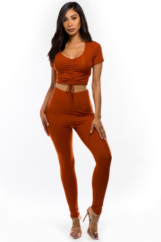 Dust Orange Two Piece Pant Set king-general-store-5710.myshopify.com