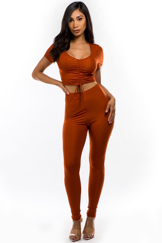 Dust Orange Two Piece Pant Set king-general-store-5710.myshopify.com