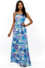 Blue Multi Print Maxi Dress king-general-store-5710.myshopify.com