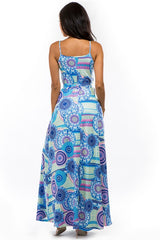 Blue Multi Print Maxi Dress king-general-store-5710.myshopify.com