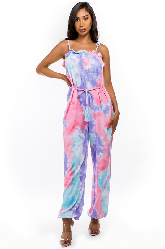 Purple Pink Tie Dye Jumpsuit king-general-store-5710.myshopify.com