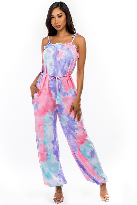 Purple Pink Tie Dye Jumpsuit king-general-store-5710.myshopify.com