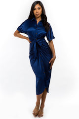 Navy Shirt Style Maxi Dress king-general-store-5710.myshopify.com