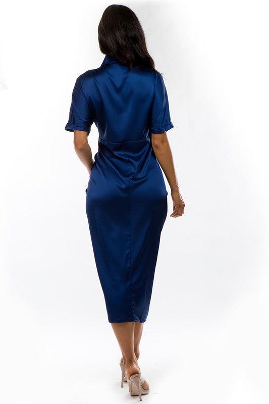 Navy Shirt Style Maxi Dress king-general-store-5710.myshopify.com