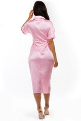 Pink Shirt Style Maxi Dress king-general-store-5710.myshopify.com