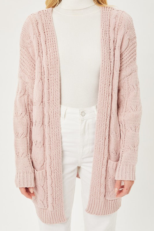 Chenille Cable Knit Oversized Open Front Cardigan king-general-store-5710.myshopify.com