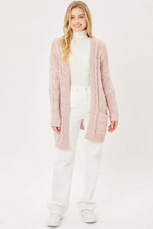 Chenille Cable Knit Oversized Open Front Cardigan king-general-store-5710.myshopify.com