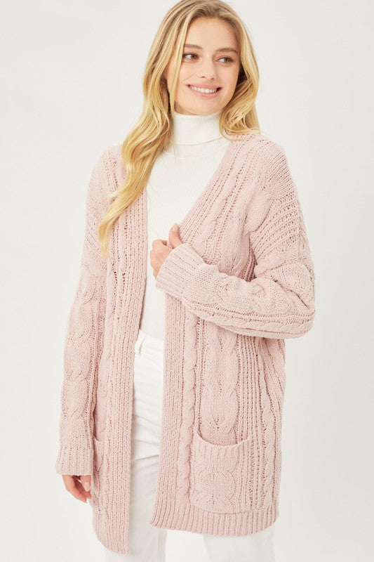 Chenille Cable Knit Oversized Open Front Cardigan king-general-store-5710.myshopify.com