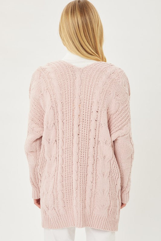 Chenille Cable Knit Oversized Open Front Cardigan king-general-store-5710.myshopify.com