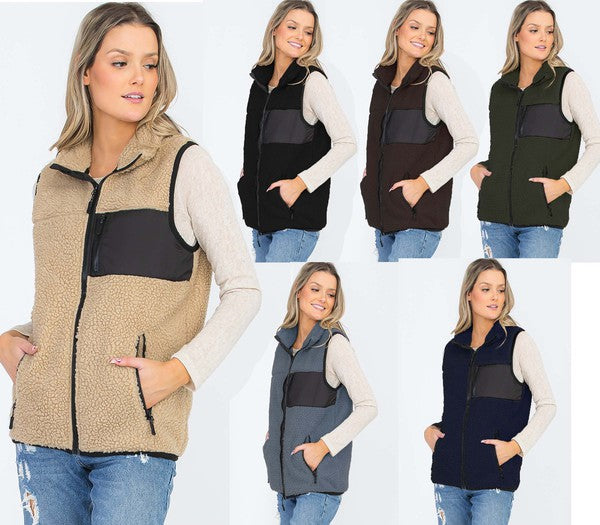 Sherpa Fleece Jacket Vest king-general-store-5710.myshopify.com