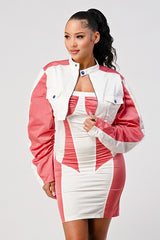 Motor Speedway Race Mini Dress & Jacket Set