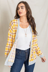 Knit Plaid Slouch Cardigan king-general-store-5710.myshopify.com