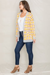 Knit Plaid Slouch Cardigan king-general-store-5710.myshopify.com