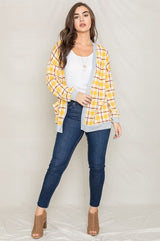 Knit Plaid Slouch Cardigan king-general-store-5710.myshopify.com