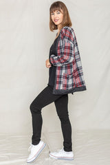 Knit Plaid Slouch Cardigan king-general-store-5710.myshopify.com