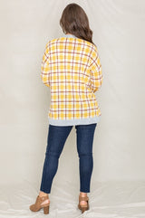 Knit Plaid Slouch Cardigan king-general-store-5710.myshopify.com