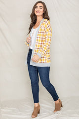 Knit Plaid Slouch Cardigan king-general-store-5710.myshopify.com