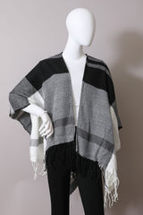 Woven Flannel Tassel Ruana king-general-store-5710.myshopify.com