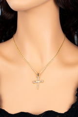 Nail Shape Cross Pendant Necklace with Rope Chain king-general-store-5710.myshopify.com