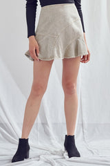 Acid Wash Fitted A-Line Mini Skirt