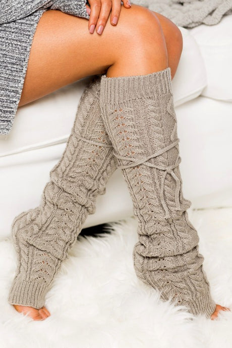 Cable Knit Long Tie Leg Warmer king-general-store-5710.myshopify.com